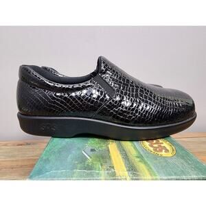 SAS Viva Women’s Shoes Slip On Black Croc Leather 7.5 WW